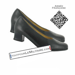 Chaussures escarpins femme cuir noir pour Militaire