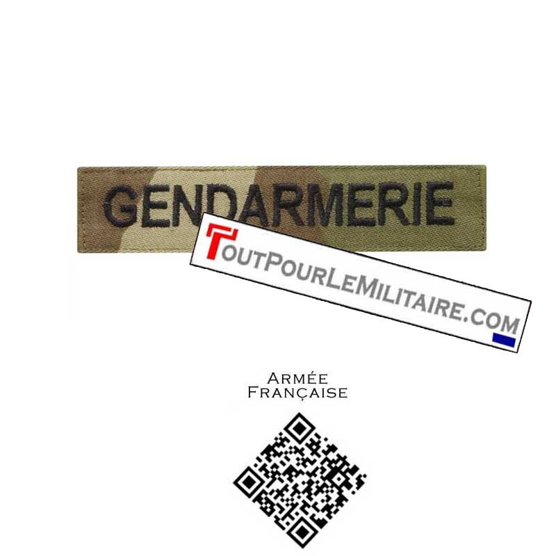 Bande patronyme GENDARMERIE sur tissu camouflage